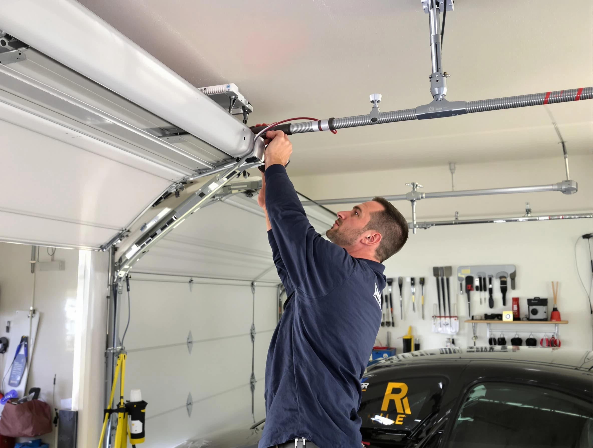 Tewksbury Garage Door Repair technician performing garage door cable repair in Tewksbury