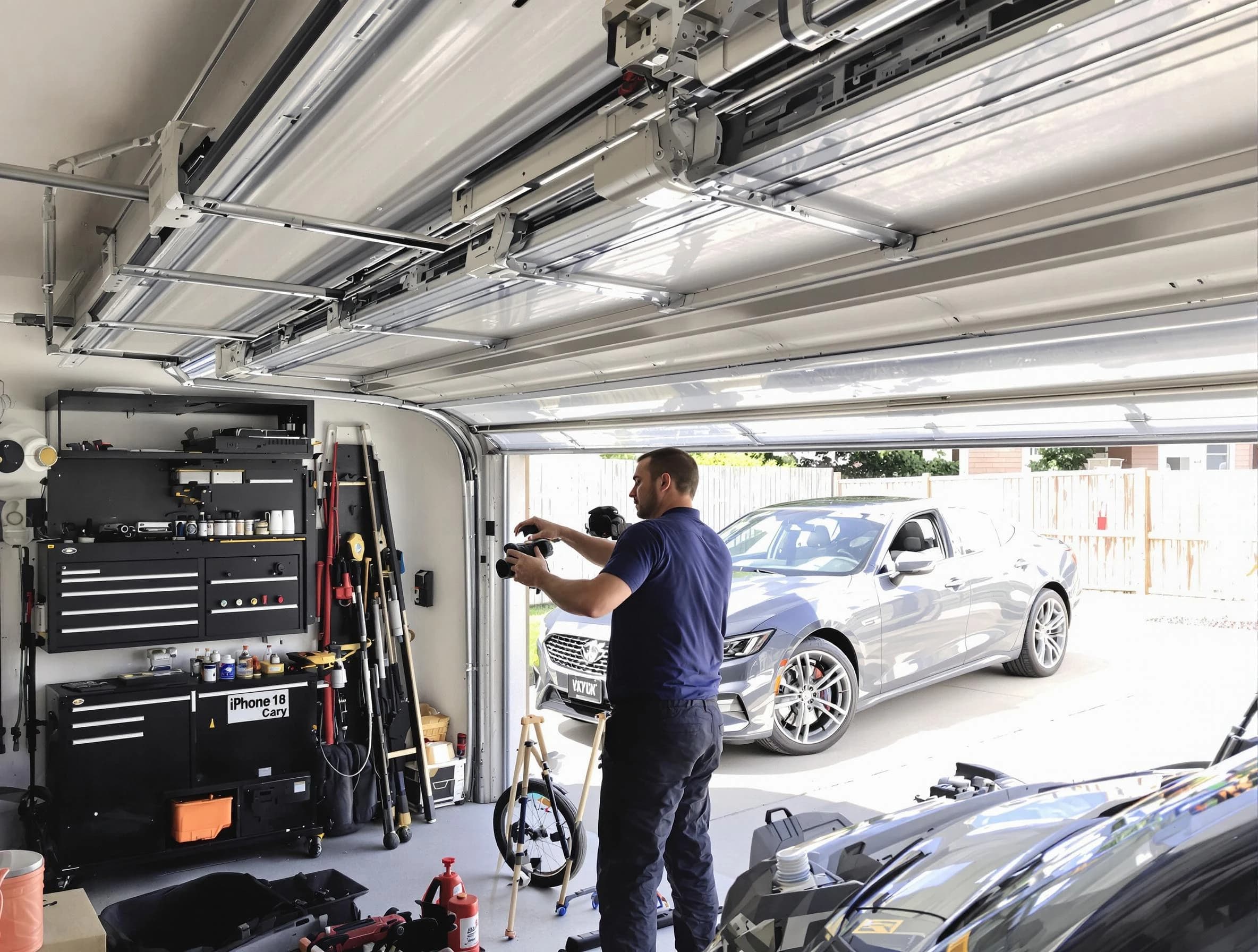 Tewksbury Garage Door Repair technician fixing noisy garage door in Tewksbury