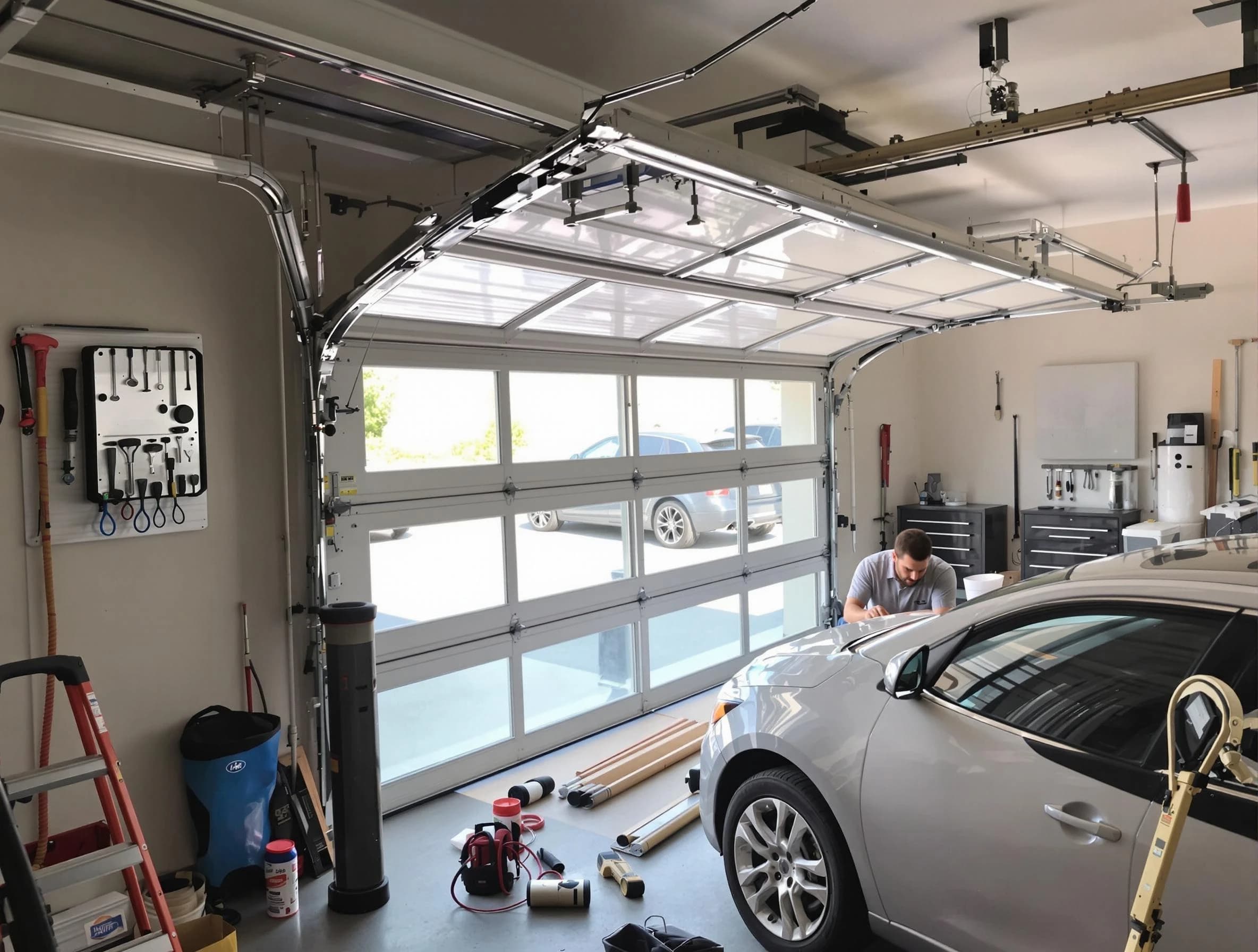 Garage door noise reduction service by Tewksbury Garage Door Repair in Tewksbury
