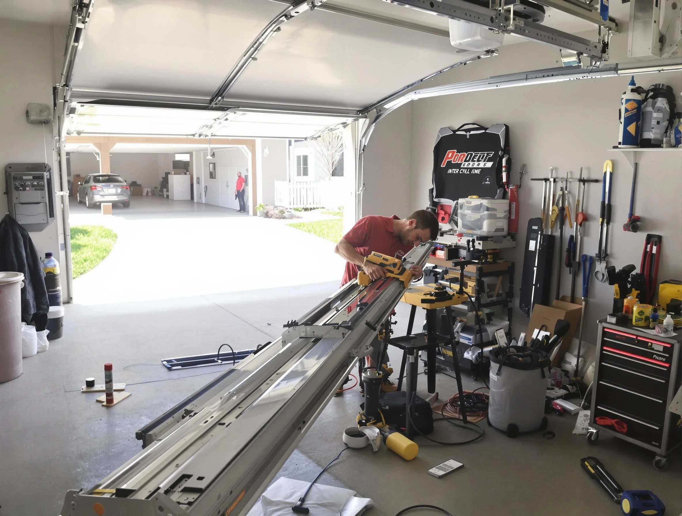 Tewksbury Garage Door Repair expert performing track repair in Tewksbury