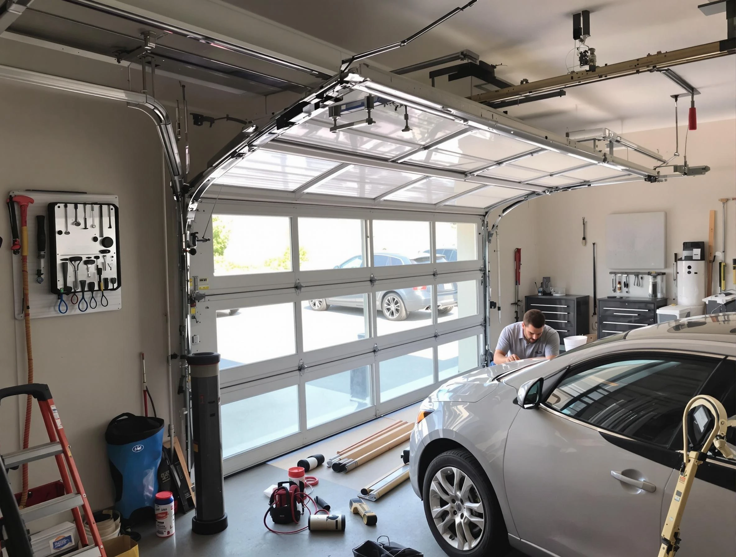Garage door noise reduction service by Tewksbury Garage Door Repair in Tewksbury