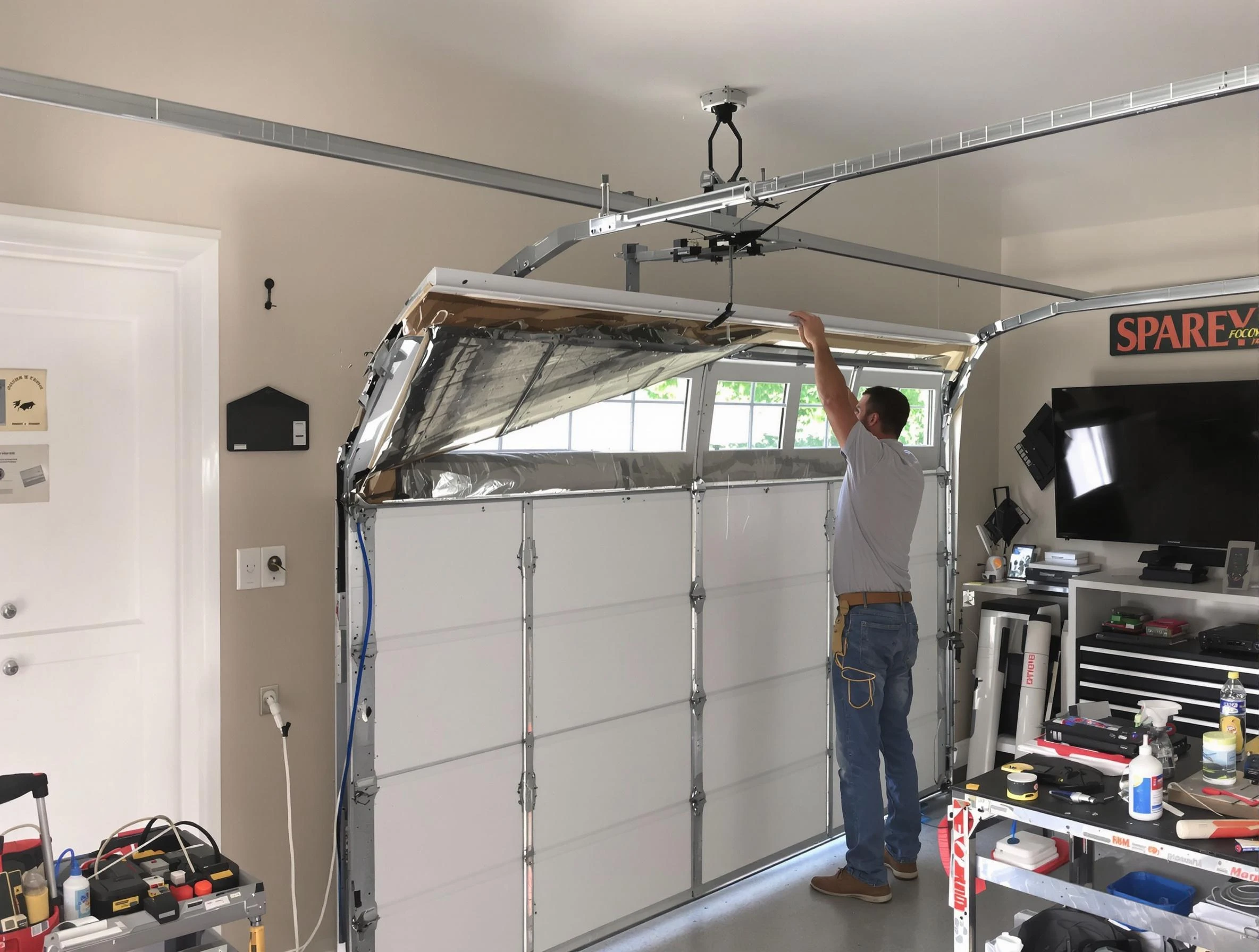 Garage door section replacement by Tewksbury Garage Door Repair in Tewksbury
